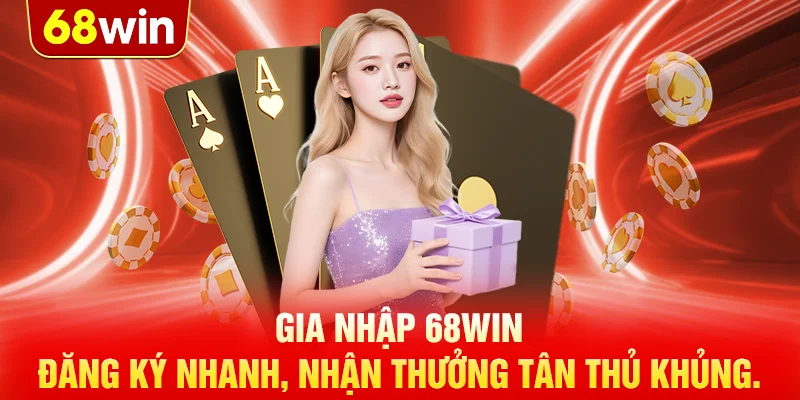 Gia nhập 68WIN- Đăng ký nhanh, nhận thưởng tân thủ khủng.